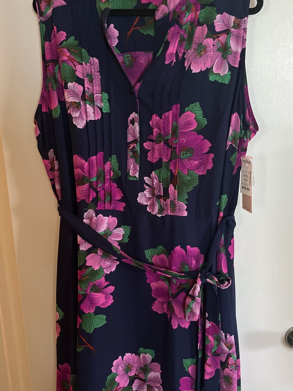 Nanette Lepore Navy Dress with Pink Floral Print